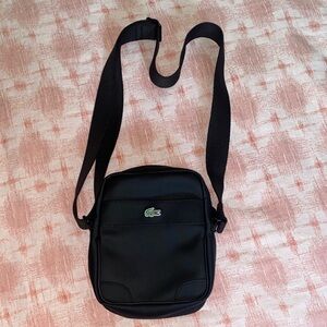 Lacoste Black Messenger Bag for Men